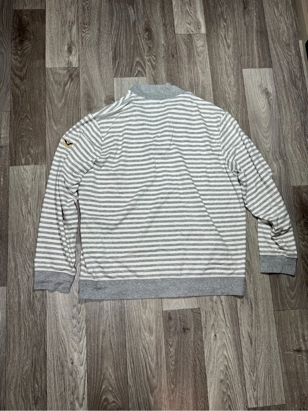 Polo Golf Ralph Lauren Grey/White Striped1/4 Zip Pullover Sweater Men’s XL